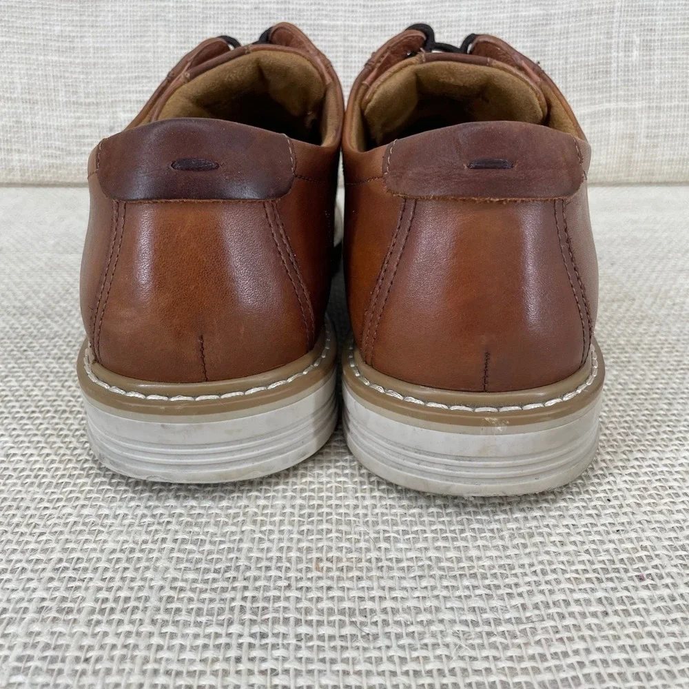 Florsheim Comfortech Mens Tan Leather Plain Toe Oxford Shoes 13369-229 Size 8.5M